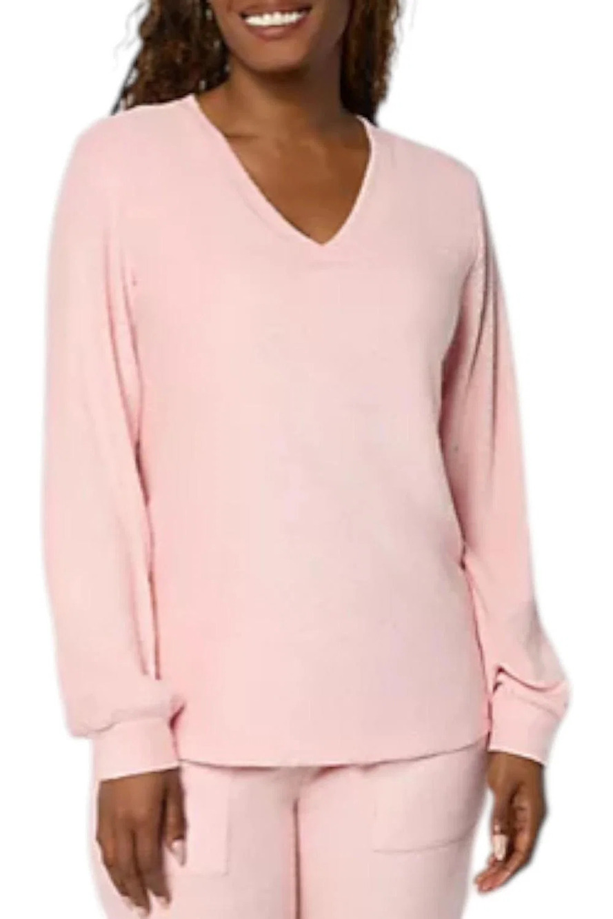 Modern Soul Women's Knit Fleece Top w/ Support Blush Pink - Regular